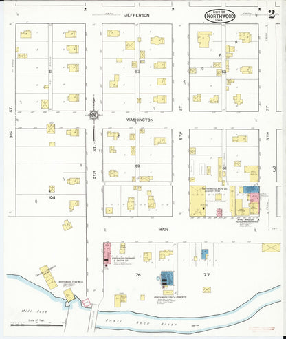 Sanborn Fire Insurance Map from Northwood, Worth County, Iowa (1916), Sheet #0002 - Historic Sanborn Fire Insurance Map Print