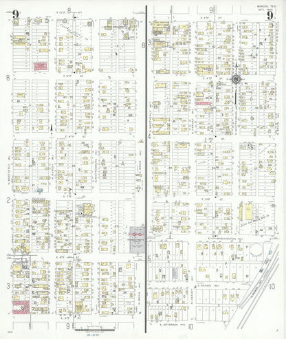 Sanborn Fire Insurance Map from Borger, Hutchinson County, Texas (1940), Sheet #0009 - Complete Map Set gallery image, historic Sanborn map, vintage wall art, Texas Texas