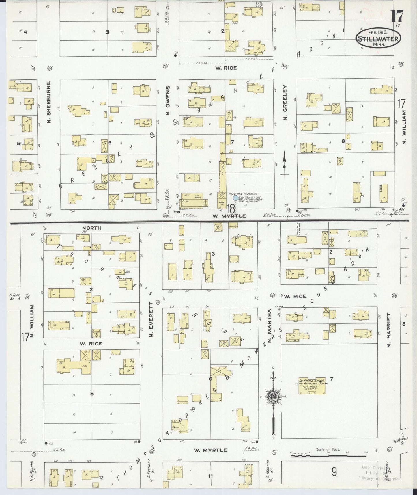 Sanborn Fire Insurance Map from Stillwater, Washington County, Minnesota (1910), Sheet #0017 - Complete Map Set gallery image, historic Sanborn map, vintage wall art, Minnesota Minnesota