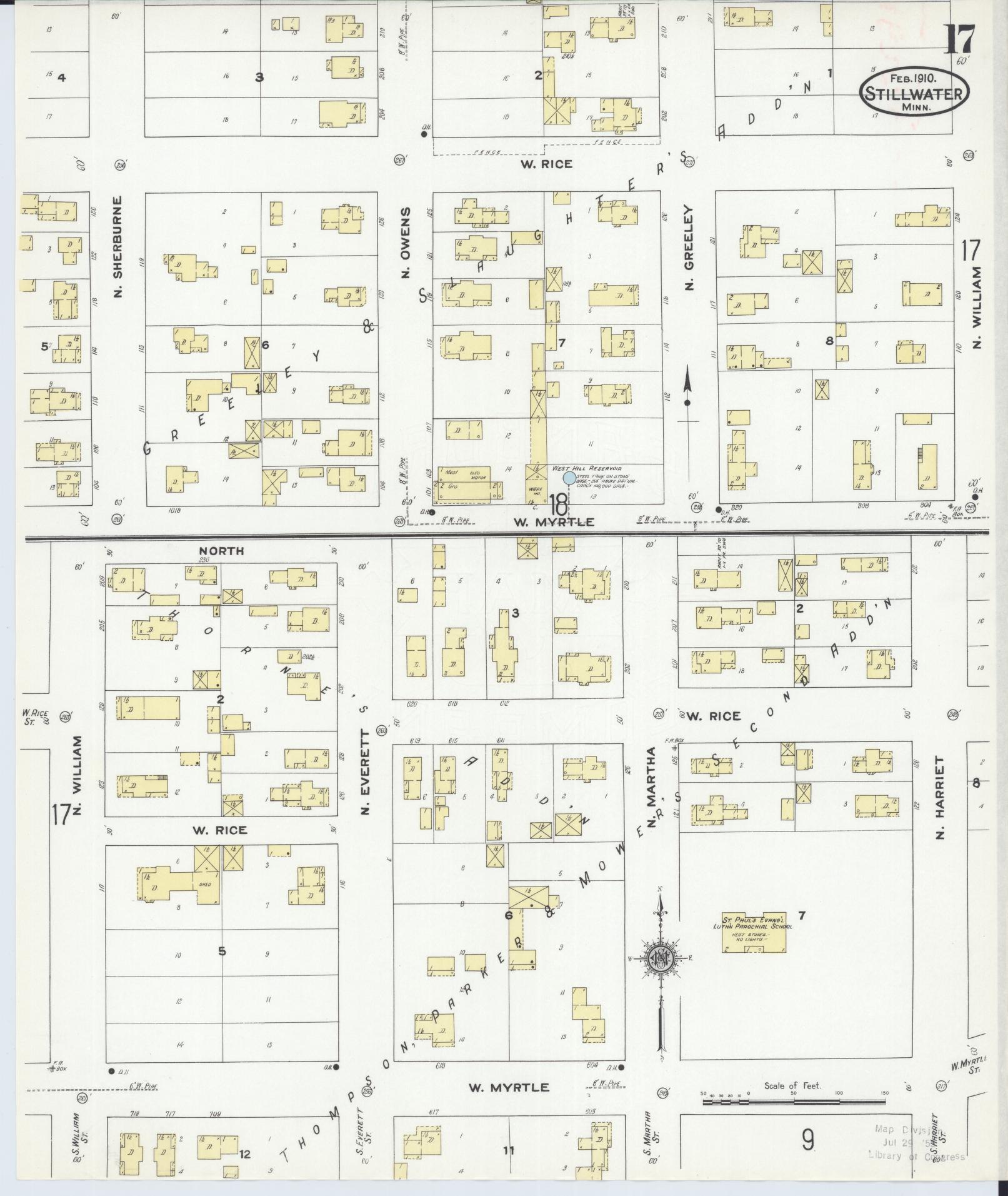 Sanborn Fire Insurance Map from Stillwater, Washington County, Minnesota (1910), Sheet #0017 - Complete Map Set gallery image, historic Sanborn map, vintage wall art, Minnesota Minnesota