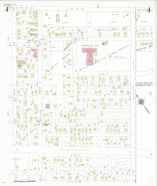Sanborn Fire Insurance Map from Nederland, Jefferson County, Texas (1949), Sheet #0004 - Historic Sanborn Fire Insurance Map Print, vintage old map wall art, antique decor, genealogy gift, Texas Texas map