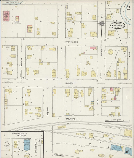 Sanborn Fire Insurance Map from Mazomanie, Dane County, Wisconsin (1915), Sheet #0002 - Historic Sanborn Fire Insurance Map Print, vintage old map wall art, antique decor, genealogy gift, Wisconsin Wisconsin map