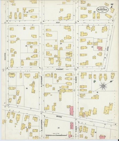 Sanborn Fire Insurance Map from Carthage, Jefferson County, New York (1902), Sheet #0007 - Complete Map Set gallery image, historic Sanborn map, vintage wall art, New York New York