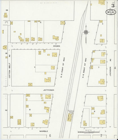 Sanborn Fire Insurance Map from Wylie, Collin County, Texas (1921), Sheet #0003 - Complete Map Set gallery image, historic Sanborn map, vintage wall art, Texas Texas