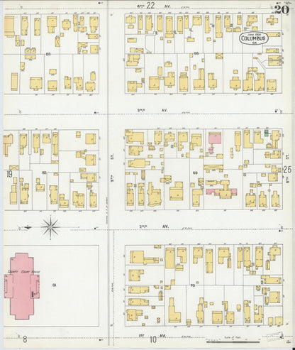 Sanborn Fire Insurance Map from Columbus, Muscogee County, Georgia (1900), Sheet #0020 - Complete Map Set gallery image, historic Sanborn map, vintage wall art, Georgia Georgia