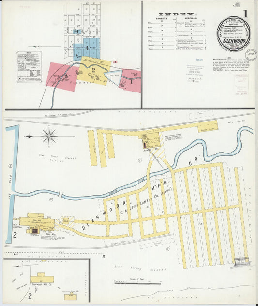 Sanborn Fire Insurance Map from Glenwood City, St. Croix County, Wisconsin (1900), Sheet #0001 - Complete Map Set gallery image, historic Sanborn map, vintage wall art, Wisconsin Wisconsin