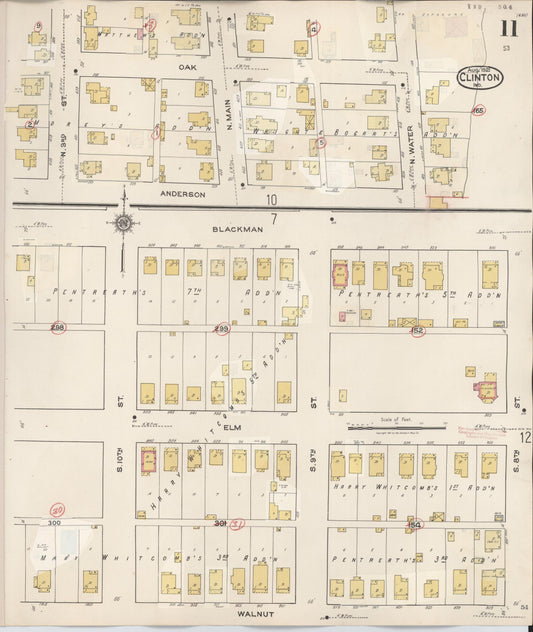 Sanborn Fire Insurance Map from Clinton, Vermillion County, Indiana (1947), Sheet #0011 - Historic Sanborn Fire Insurance Map Print, vintage old map wall art, antique decor, genealogy gift, Indiana Indiana map