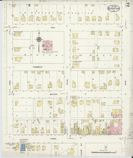 Sanborn Fire Insurance Map from Stockton, Jo Daviess County, Illinois (1912), Sheet #0002 - Historic Sanborn Fire Insurance Map Print, vintage old map wall art, antique decor, genealogy gift, Illinois Illinois map