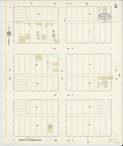 Sanborn Fire Insurance Map from Texas City, Galveston County, Texas (1912), Sheet #0005 - Complete Map Set gallery image, historic Sanborn map, vintage wall art, Texas Texas