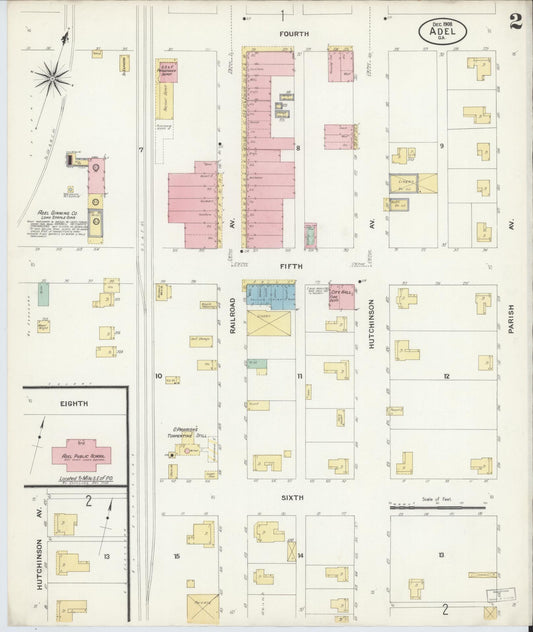 Sanborn Fire Insurance Map from Adel, Cook County, Georgia (1908), Sheet #0002 - Historic Sanborn Fire Insurance Map Print, vintage old map wall art, antique decor, genealogy gift, Georgia Georgia map