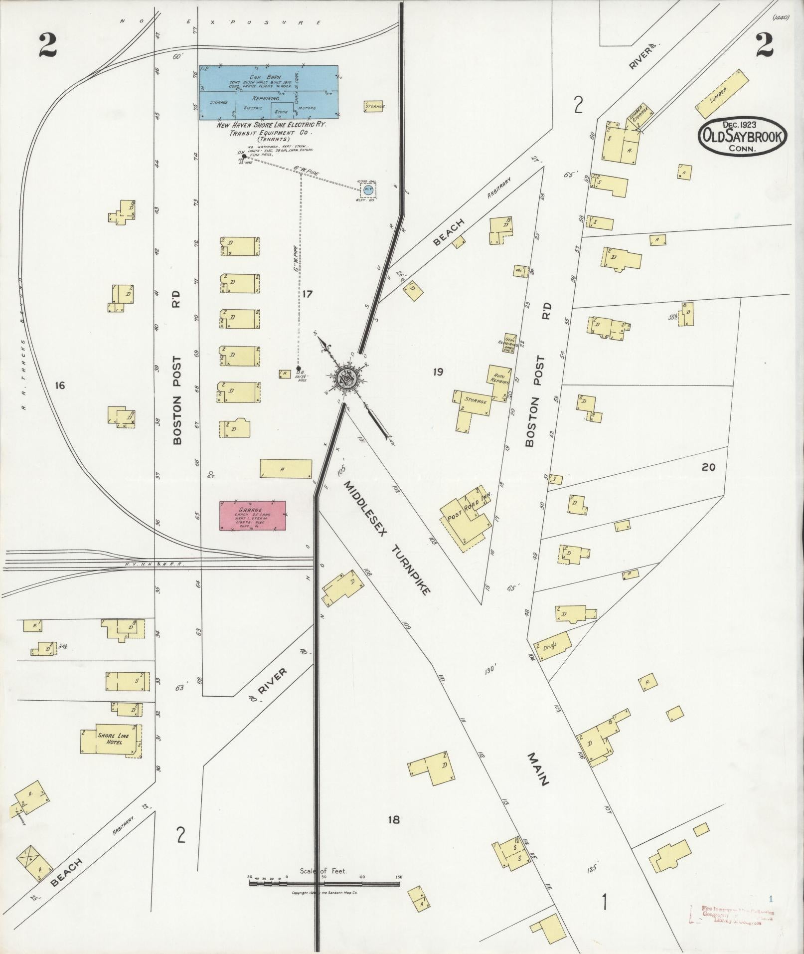 Sanborn Fire Insurance Map from Old Saybrook, Middlesex County, Connecticut (1923), Sheet #0002 - Complete Map Set gallery image, historic Sanborn map, vintage wall art, Connecticut Connecticut