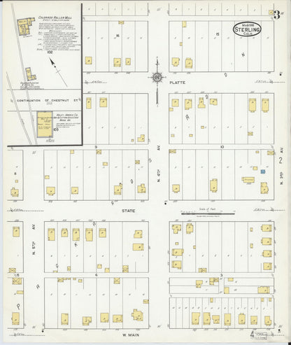 Sanborn Fire Insurance Map from Sterling, Logan County, Colorado (1918), Sheet #0003 - Complete Map Set gallery image, historic Sanborn map, vintage wall art, Colorado Colorado