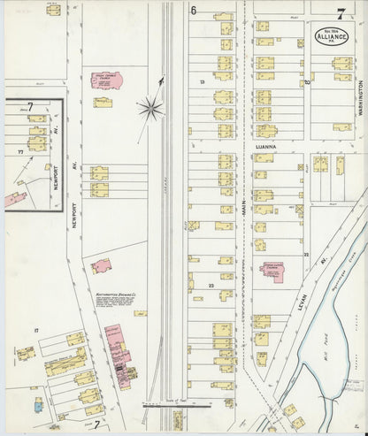 Sanborn Fire Insurance Map from Alliance, Northampton County, Pennsylvania (1904), Sheet #0007 - Complete Map Set gallery image, historic Sanborn map, vintage wall art, Pennsylvania Pennsylvania