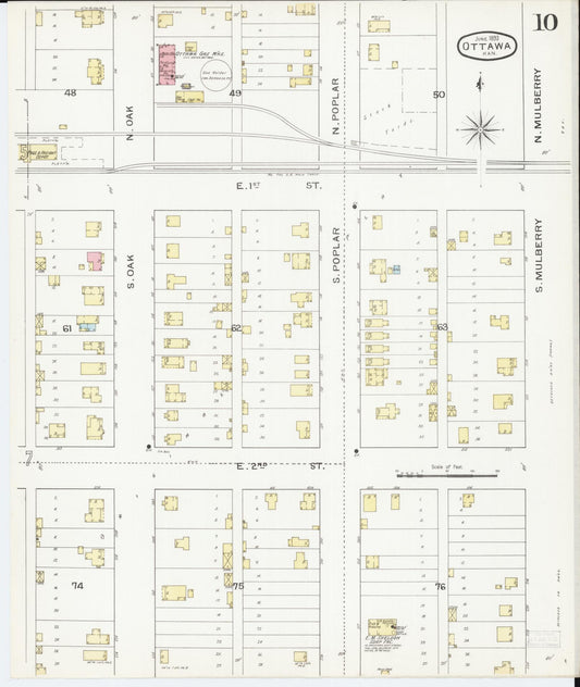 Sanborn Fire Insurance Map from Ottawa, Franklin County, Kansas (1893), Sheet #0010 - Historic Sanborn Fire Insurance Map Print, vintage old map wall art, antique decor, genealogy gift, Kansas Kansas map