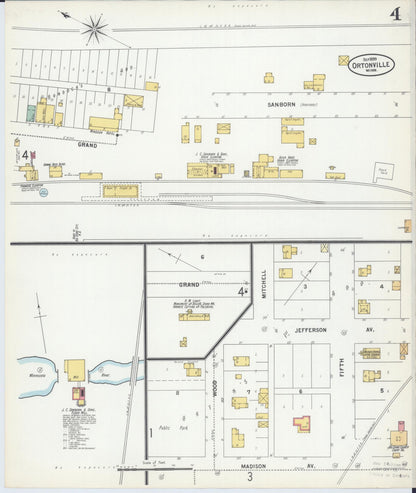 Sanborn Fire Insurance Map from Ortonville, Big Stone County, Minnesota (1899), Sheet #0004 - Complete Map Set gallery image, historic Sanborn map, vintage wall art, Minnesota Minnesota