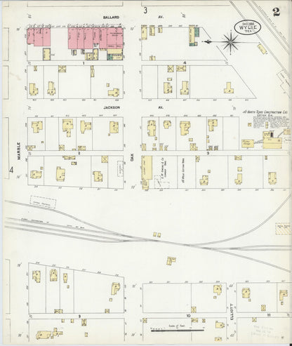 Sanborn Fire Insurance Map from Wylie, Collin County, Texas (1906), Sheet #0002 - Complete Map Set gallery image, historic Sanborn map, vintage wall art, Texas Texas