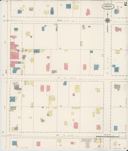 Sanborn Fire Insurance Map from Gunnison, Sanpette County, Utah (1917), Sheet #0002 - Complete Map Set gallery image, historic Sanborn map, vintage wall art, Utah Utah