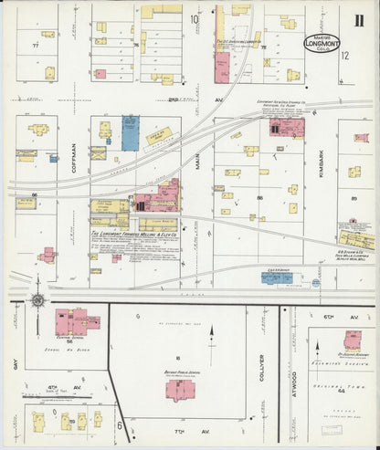 Sanborn Fire Insurance Map from Longmont, Boulder County, Colorado (1918), Sheet #0011 - Complete Map Set gallery image, historic Sanborn map, vintage wall art, Colorado Colorado
