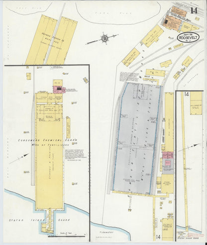 Sanborn Fire Insurance Map from Roosevelt, Middlesex County, New Jersey (1916), Sheet #0014 - Complete Map Set gallery image, historic Sanborn map, vintage wall art, New Jersey New Jersey