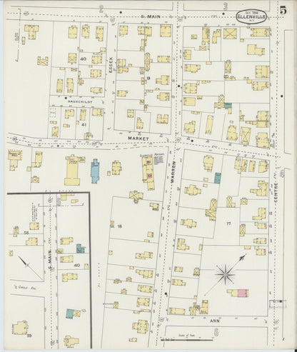 Sanborn Fire Insurance Map from Ellenville, Ulster County, New York (1894), Sheet #0005 - Complete Map Set gallery image, historic Sanborn map, vintage wall art, New York New York