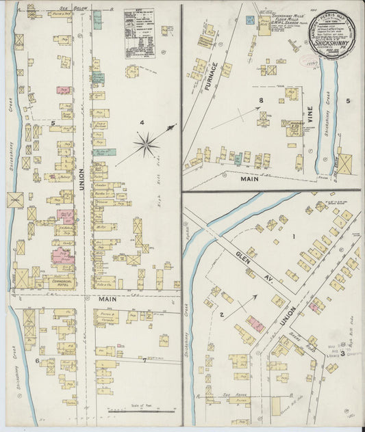 Sanborn Fire Insurance Map from Shickshinny, Luzerne County, Pennsylvania (1891), Sheet #0001 - Historic Sanborn Fire Insurance Map Print, vintage old map wall art, antique decor, genealogy gift, Pennsylvania Pennsylvania map