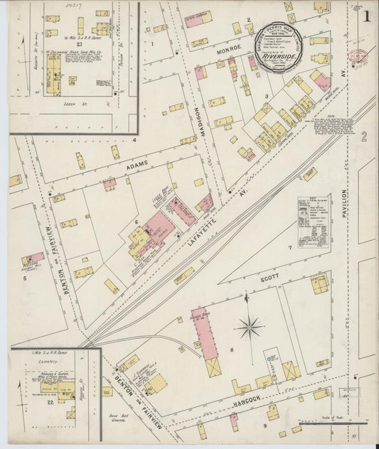 Sanborn Fire Insurance Map from Riverside, Burlington County, New Jersey. (1895) – Historic Sanborn Fire Insurance Map Print