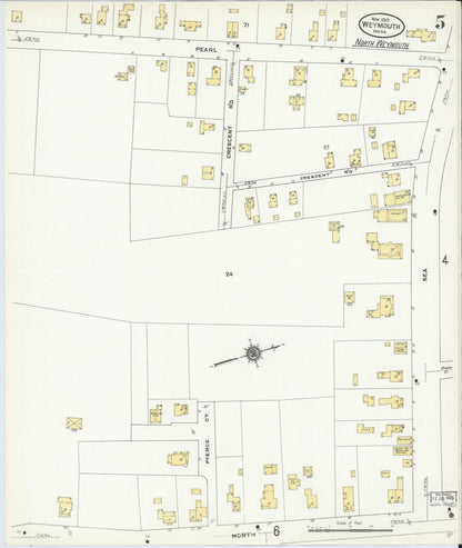Sanborn Fire Insurance Map from Weymouth, Norfolk County, Massachusetts (1910), Sheet #0005 - Complete Map Set gallery image, historic Sanborn map, vintage wall art, Massachusetts Massachusetts