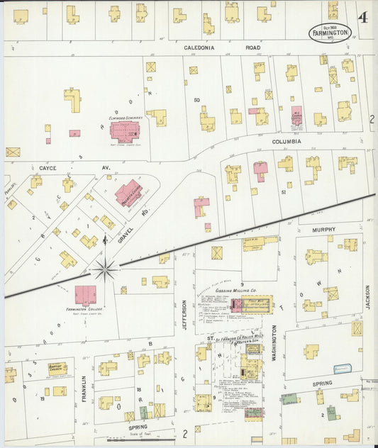 Sanborn Fire Insurance Map from Farmington, Saint Francois County, Missouri (1900), Sheet #0004 - Historic Sanborn Fire Insurance Map Print, vintage old map wall art, antique decor, genealogy gift, Missouri Missouri map