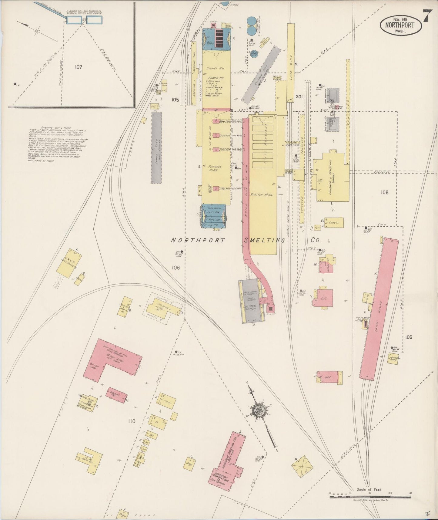 Sanborn Fire Insurance Map from Northport, Stevens County, Washington (1918), Sheet #0007 - Complete Map Set gallery image, historic Sanborn map, vintage wall art, Washington Washington