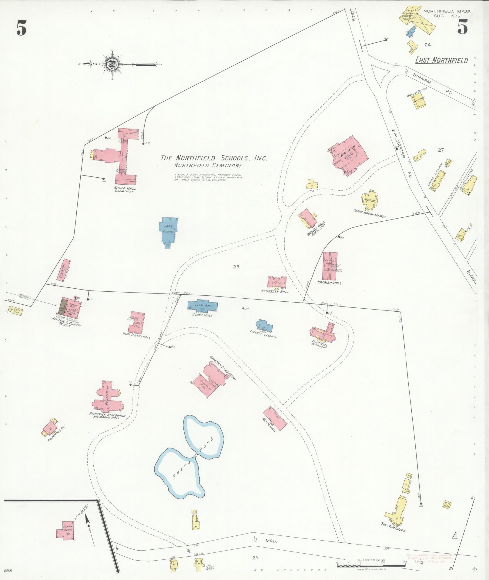 Sanborn Fire Insurance Map from Northfield, Franklin County, Massachusetts (1933), Sheet #0005 - Historic Sanborn Fire Insurance Map Print, vintage old map wall art, antique decor, genealogy gift, Massachusetts Massachusetts map
