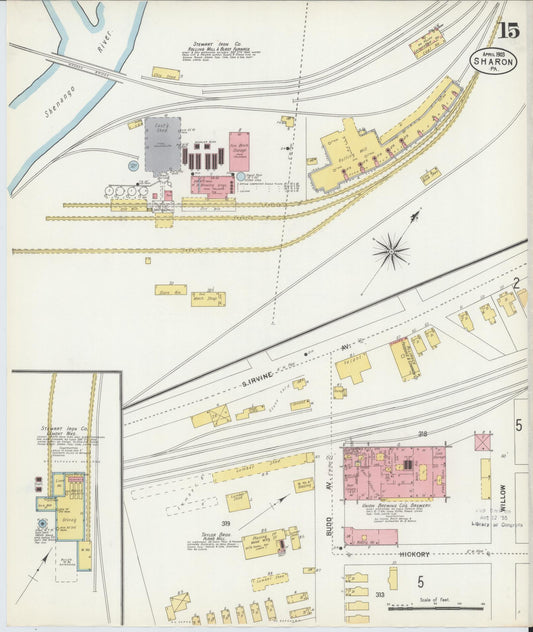 Sanborn Fire Insurance Map from Sharon, Mercer County, Pennsylvania (1903), Sheet #0015 - Historic Sanborn Fire Insurance Map Print, vintage old map wall art, antique decor, genealogy gift, Pennsylvania Pennsylvania map