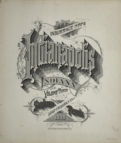 Sanborn Fire Insurance Map from Indianapolis, Marion County, Indiana (1898), Sheet #0001 - Complete Map Set gallery image, historic Sanborn map, vintage wall art, Indiana Indiana