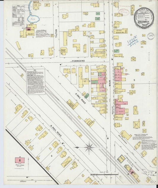 Sanborn Fire Insurance Map from Greenwich, Huron County, Ohio (1899), Sheet #0001 - Historic Sanborn Fire Insurance Map Print, vintage old map wall art, antique decor, genealogy gift, Ohio Ohio map