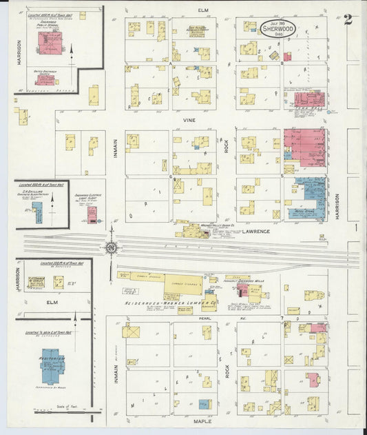 Sanborn Fire Insurance Map from Sherwood, Defiance County, Ohio (1913), Sheet #0002 - Historic Sanborn Fire Insurance Map Print, vintage old map wall art, antique decor, genealogy gift, Ohio Ohio map