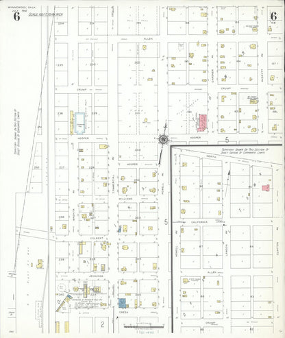 Sanborn Fire Insurance Map from Wynnewood, Garvin County, Oklahoma (1942), Sheet #0006 - Complete Map Set gallery image, historic Sanborn map, vintage wall art, Oklahoma Oklahoma