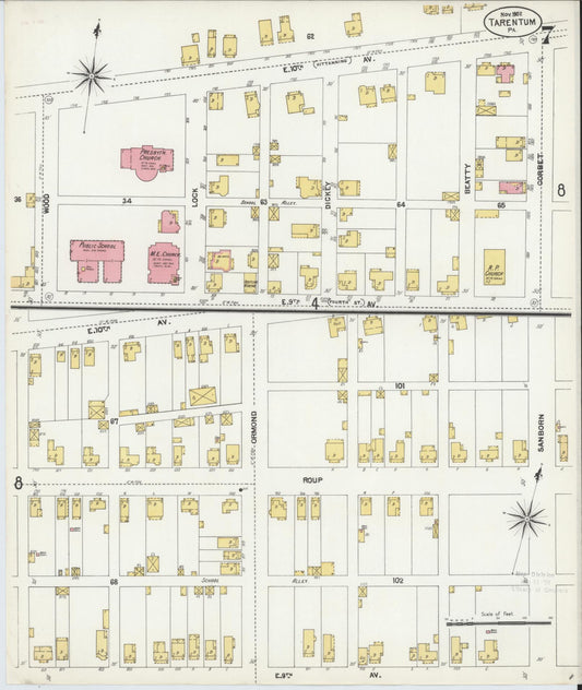 Sanborn Fire Insurance Map from Tarentum, Allegheny County, Pennsylvania (1902), Sheet #0007 - Historic Sanborn Fire Insurance Map Print, vintage old map wall art, antique decor, genealogy gift, Pennsylvania Pennsylvania map