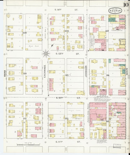 Sanborn Fire Insurance Map from Keokuk, Lee County, Iowa (1893), Sheet #0010 - Historic Sanborn Fire Insurance Map Print