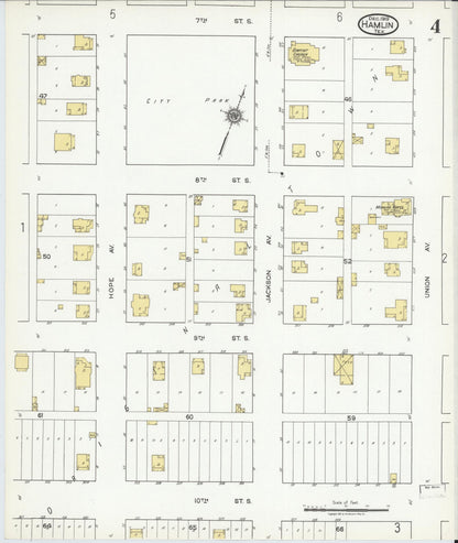 Sanborn Fire Insurance Map from Hamlin, Jones County, Texas (1919), Sheet #0004 - Complete Map Set gallery image, historic Sanborn map, vintage wall art, Texas Texas