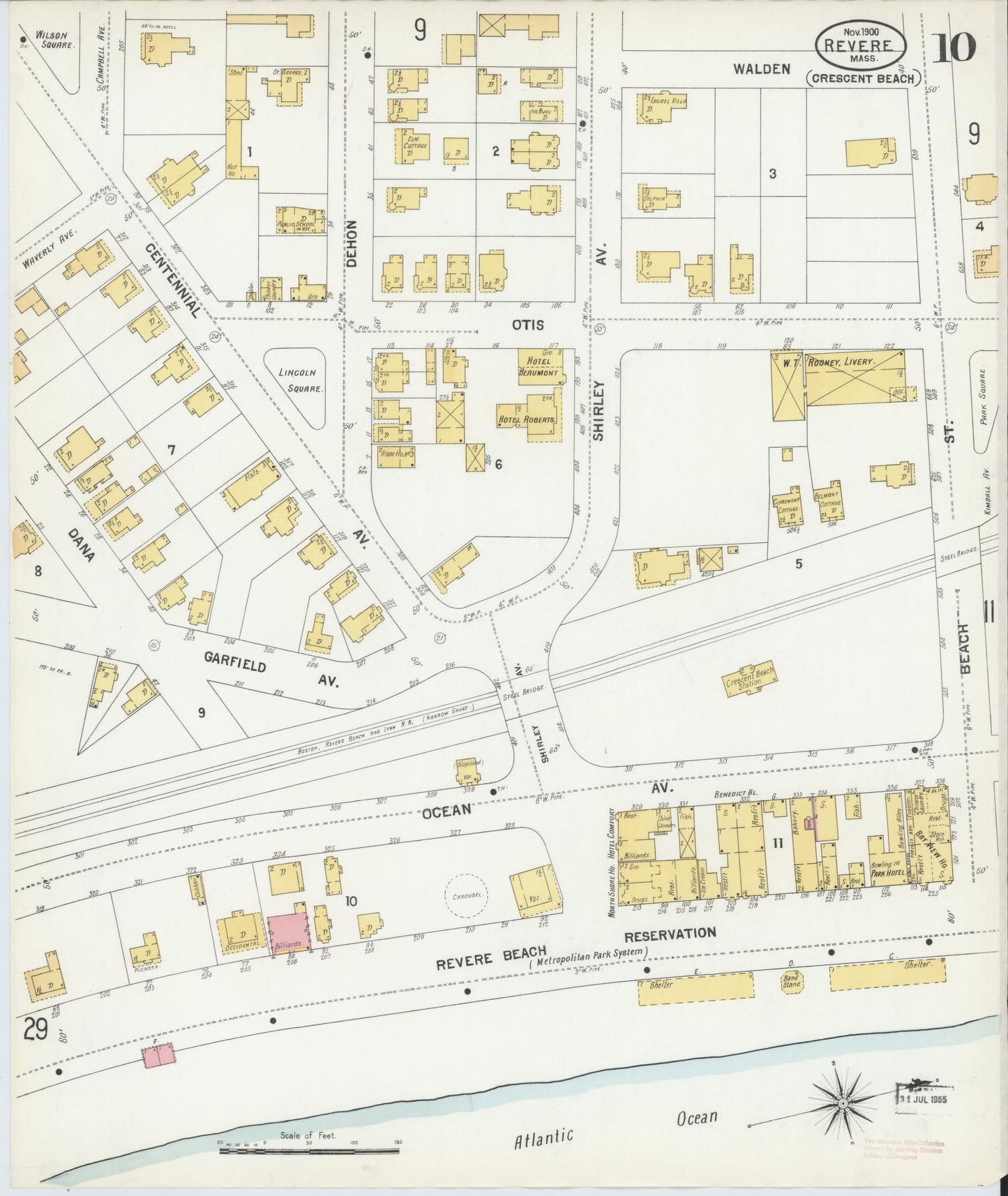 Sanborn Fire Insurance Map from Revere, Suffolk County, Massachusetts (1900), Sheet #0010 - Complete Map Set gallery image, historic Sanborn map, vintage wall art, Massachusetts Massachusetts
