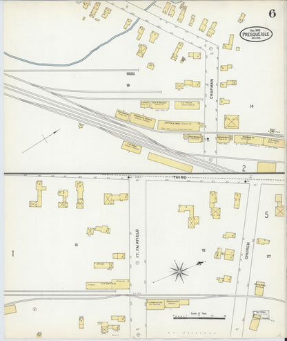Sanborn Fire Insurance Map from Presque Isle, Aroostook County, Maine (1903), Sheet #0006 - Complete Map Set gallery image, historic Sanborn map, vintage wall art, Maine Maine