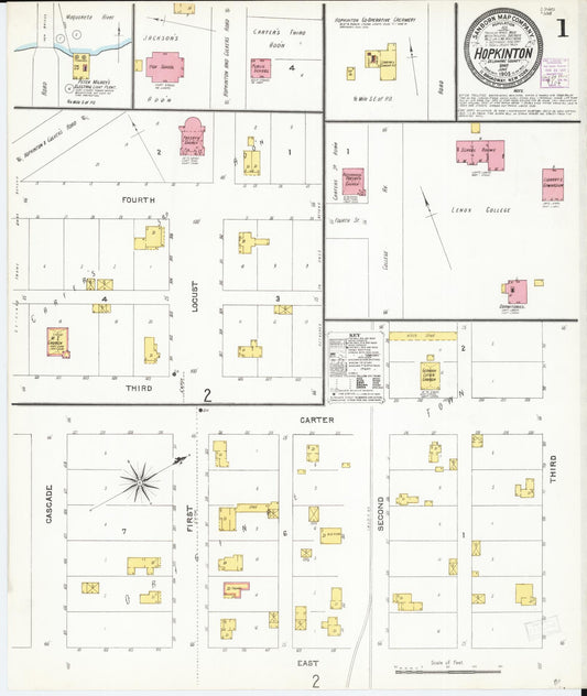 Sanborn Fire Insurance Map from Hopkinton, Delaware County, Iowa (1905), Sheet #0001 - Historic Sanborn Fire Insurance Map Print, vintage old map wall art, antique decor, genealogy gift, Hopkinton Delaware map