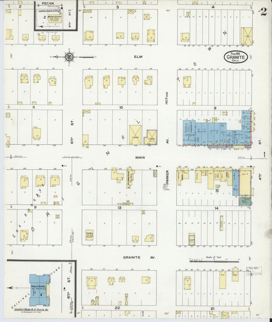 Sanborn Fire Insurance Map from Granite, Greer County, Oklahoma (1910), Sheet #0002 - Historic Sanborn Fire Insurance Map Print, vintage old map wall art, antique decor, genealogy gift, Oklahoma Oklahoma map