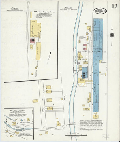 Sanborn Fire Insurance Map from Westminster, Carroll County, Maryland (1918), Sheet #0010 - Complete Map Set gallery image, historic Sanborn map, vintage wall art, Maryland Maryland