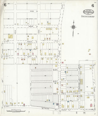Sanborn Fire Insurance Map from Springdale, Allegheny County, Pennsylvania (1924), Sheet #0006 - Complete Map Set gallery image, historic Sanborn map, vintage wall art, Pennsylvania Pennsylvania