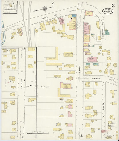 Sanborn Fire Insurance Map from Victor, Ontario County, New York (1909), Sheet #0003 - Historic Sanborn Fire Insurance Map Print, vintage old map wall art, antique decor, genealogy gift, New York New York map
