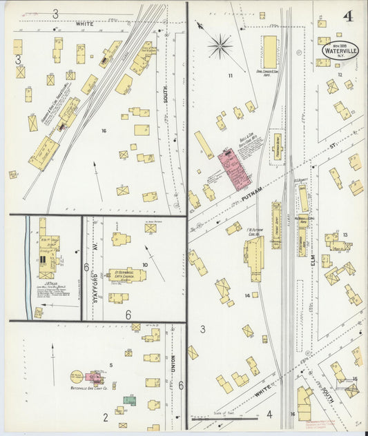 Sanborn Fire Insurance Map from Waterville, Oneida County, New York (1899), Sheet #0004 - Historic Sanborn Fire Insurance Map Print, vintage old map wall art, antique decor, genealogy gift, New York New York map