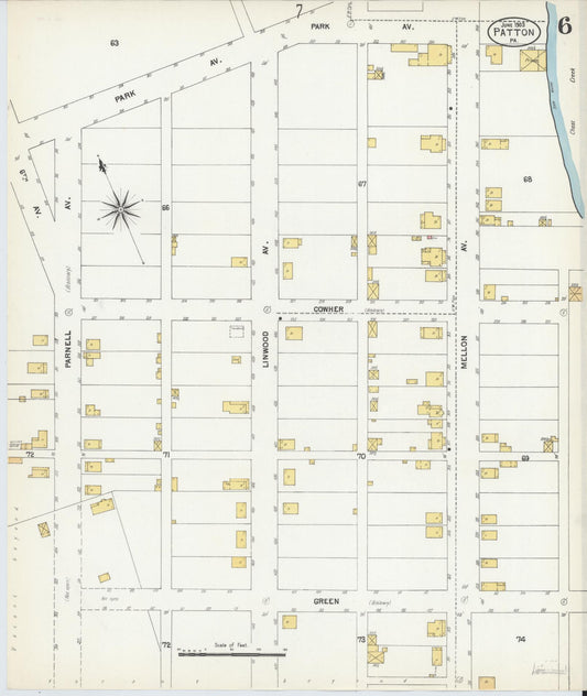 Sanborn Fire Insurance Map from Patton, Cambria County, Pennsylvania (1903), Sheet #0006 - Historic Sanborn Fire Insurance Map Print, vintage old map wall art, antique decor, genealogy gift, Pennsylvania Pennsylvania map
