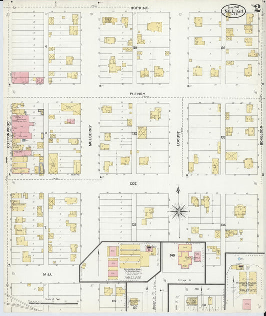Sanborn Fire Insurance Map from Neligh, Antelope County, Nebraska (1904), Sheet #0002 - Historic Sanborn Fire Insurance Map Print, vintage old map wall art, antique decor, genealogy gift, Nebraska Nebraska map