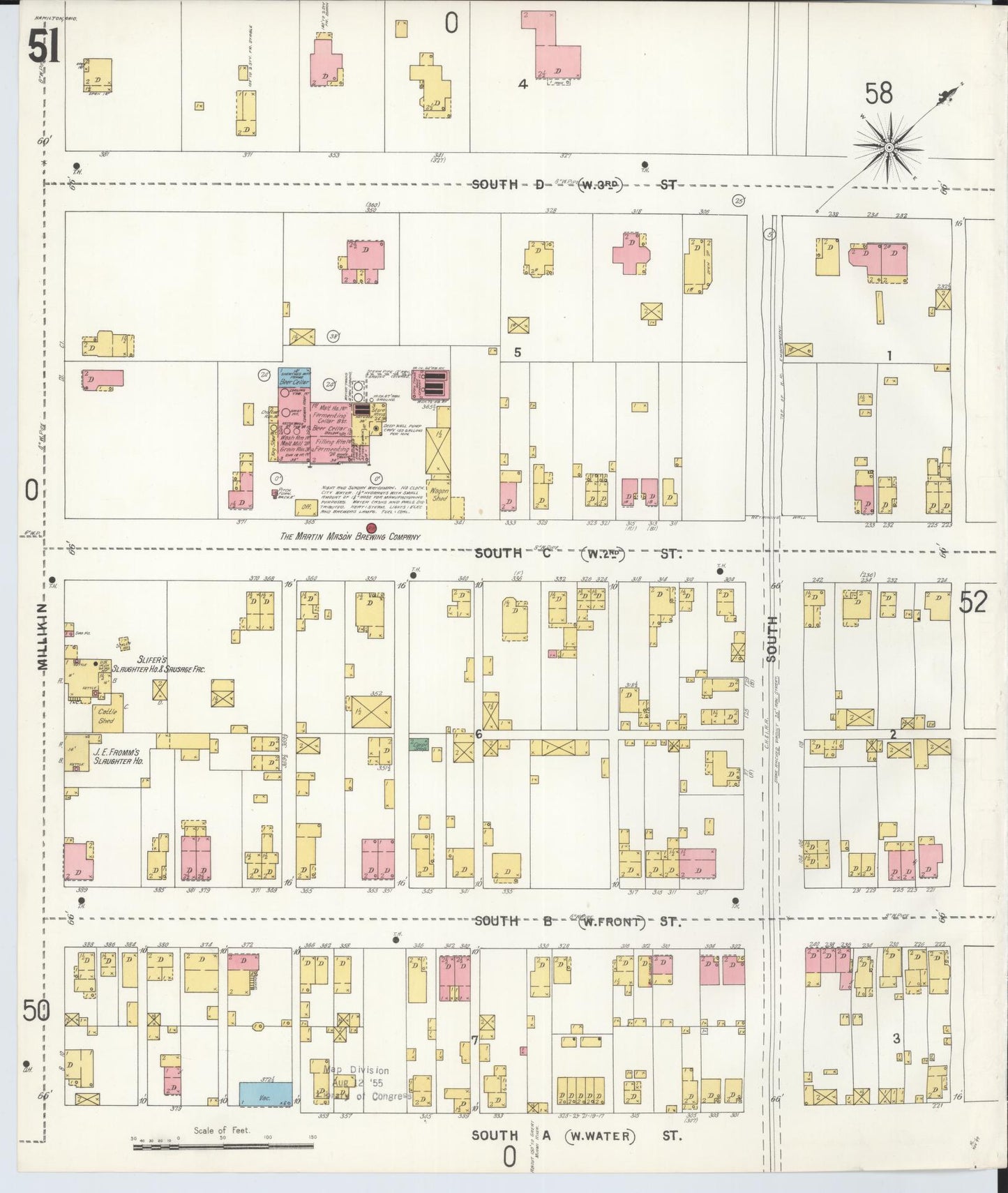 Sanborn Fire Insurance Map from Hamilton, Butler County, Ohio (1899), Sheet #0051 - Historic Sanborn Fire Insurance Map Print, vintage old map wall art, antique decor, genealogy gift, Ohio Ohio map