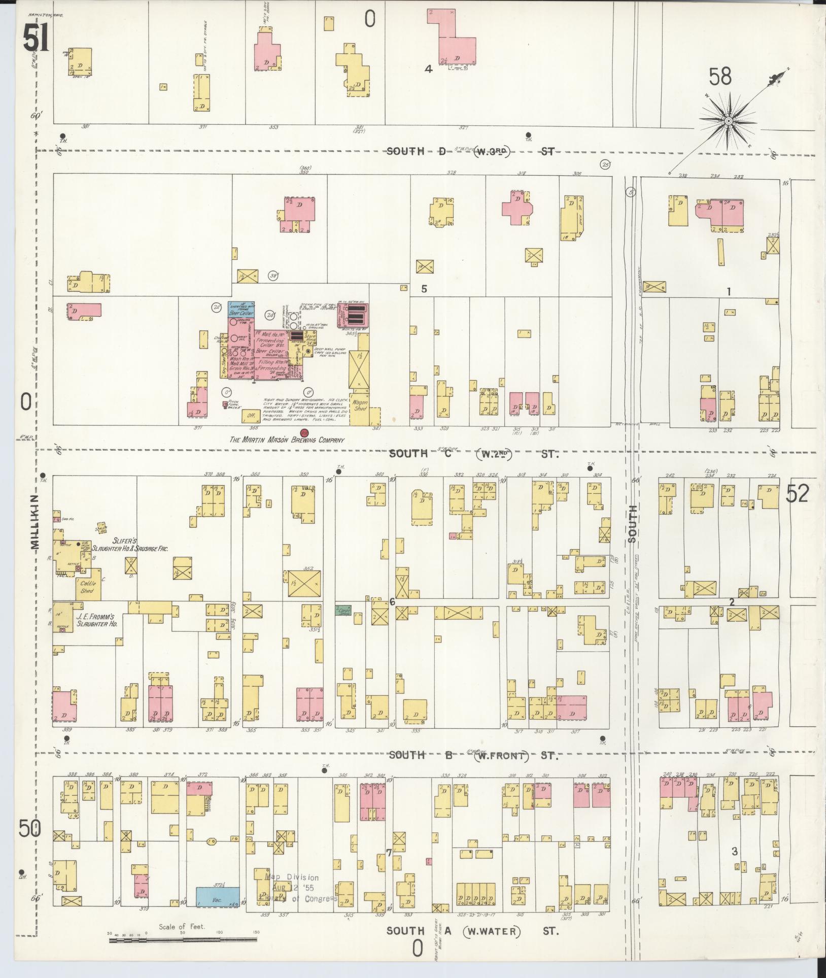 Sanborn Fire Insurance Map from Hamilton, Butler County, Ohio (1899), Sheet #0051 - Historic Sanborn Fire Insurance Map Print, vintage old map wall art, antique decor, genealogy gift, Ohio Ohio map